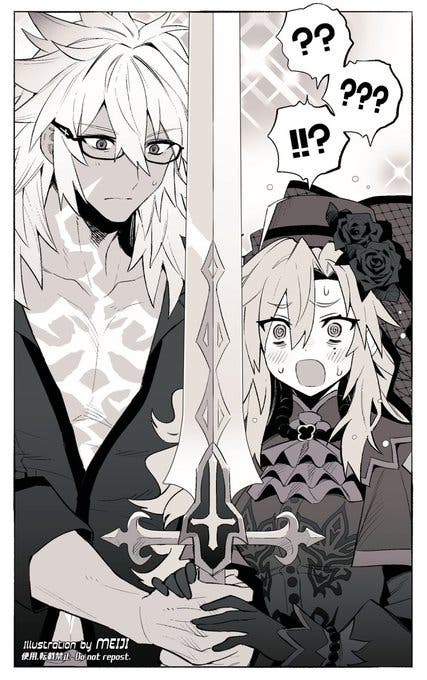 【FGO】ケーキ入刀前のジククリ夫婦　Fate/GrandOrderのイラスト紹介2562