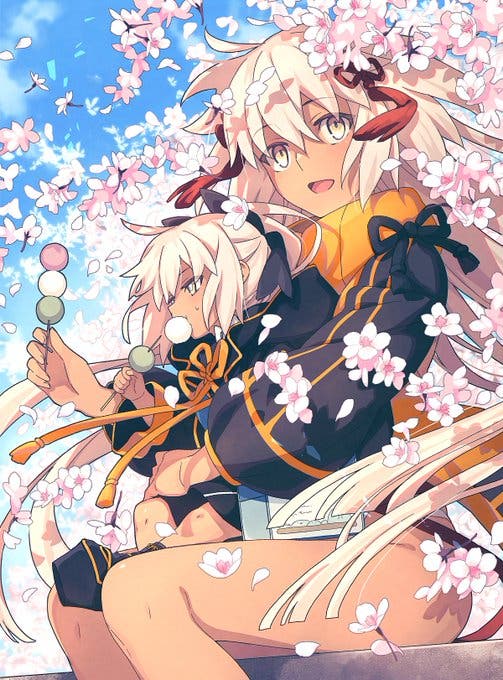 【FGO】沖田オルタ「風で煉獄が飛ばされないようにぎゅってしてますよ！」　Fate/GrandOrderのイラスト紹介2862