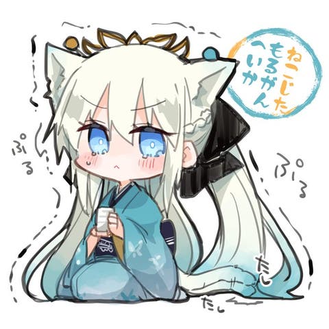 【FGO】ねこじたネコミミ和装モルガン陛下のらくがき　Fate/GrandOrderのイラスト紹介3028