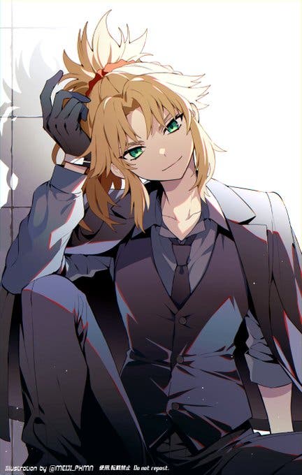 【FGO】父上からスーツを借してもらったモーさん　Fate/GrandOrderのイラスト紹介3191